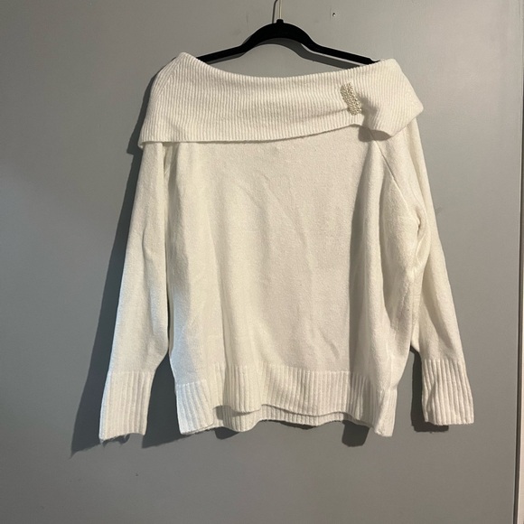 Cato white off the should sweater size XL bridal NWOT casual - Picture 1 of 5